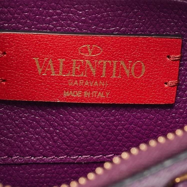 Pre Owned Valentino Purple Leather Mini VLogo Signature Hobo