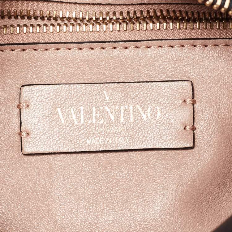 Pre Owned Valentino Black Leather Rockstud Hobo