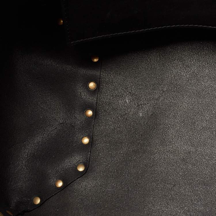 Pre Owned Valentino Black Leather Gryphon Zodiac Studded Tote