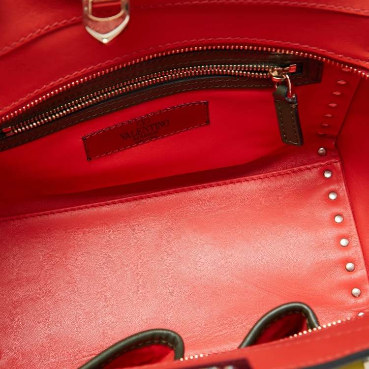 Pre Owned Valentino Multicolor Leather Medium Rockstud Trapeze Tote