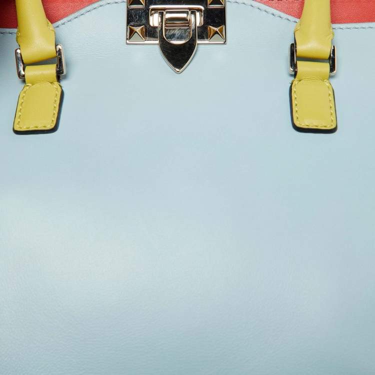 Pre Owned Valentino Multicolor Leather Medium Rockstud Trapeze Tote