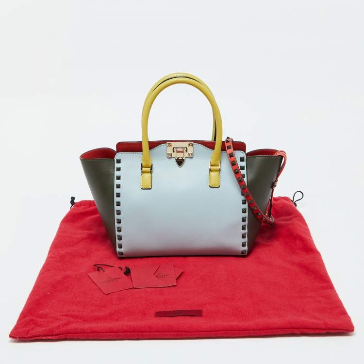 Pre Owned Valentino Multicolor Leather Medium Rockstud Trapeze Tote