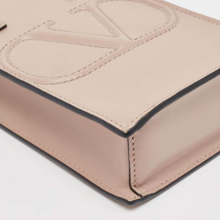 Pre Owned Valentino Beige Leather Mini VLogo Tote