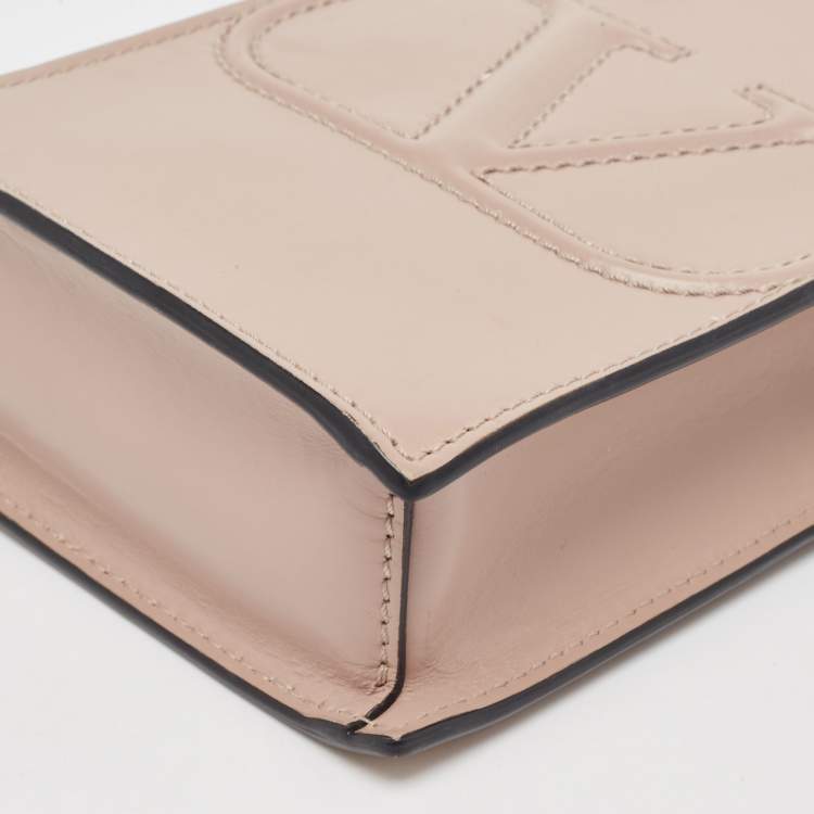 Pre Owned Valentino Beige Leather Mini VLogo Tote