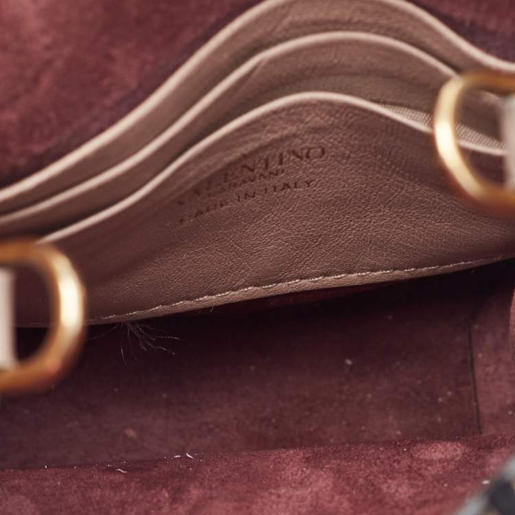 Pre Owned Valentino Beige Leather Mini VLogo Tote