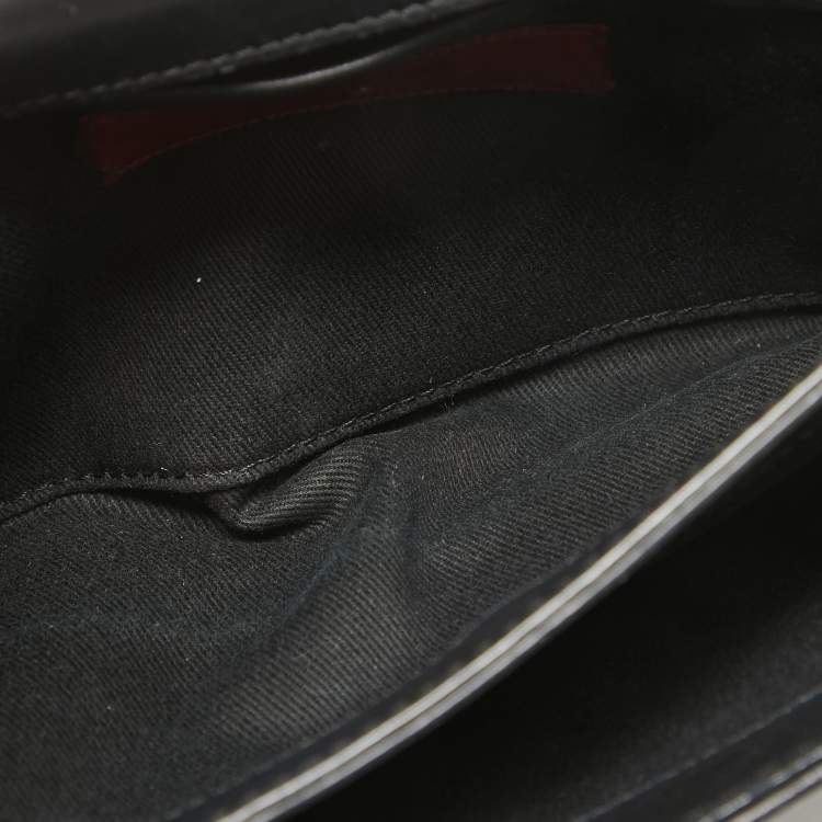 Pre Owned Valentino Black Leather Rockstud Va Va Voom Chain Clutch