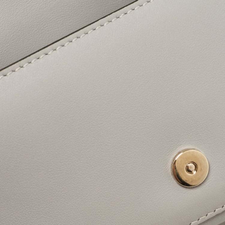 Pre Owned Valentino Ash Blue Leather Rockstud Chain Clutch