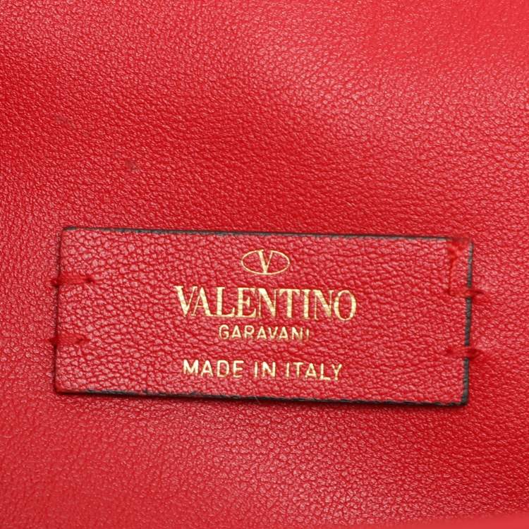 Pre Owned Valentino Red Leather VRing Shoulder Bag