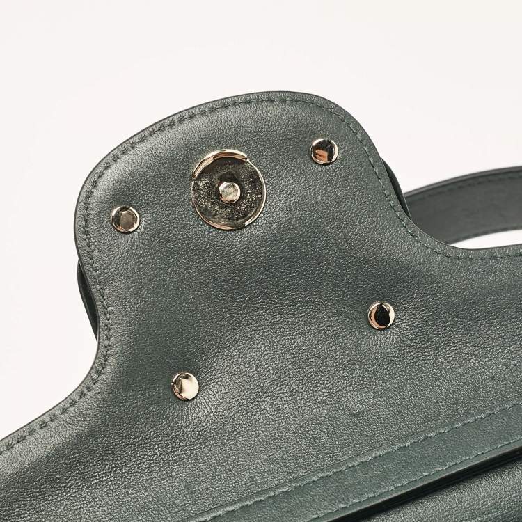 Pre Owned Valentino Dark Green Leather Small Loco Shoulder Bag