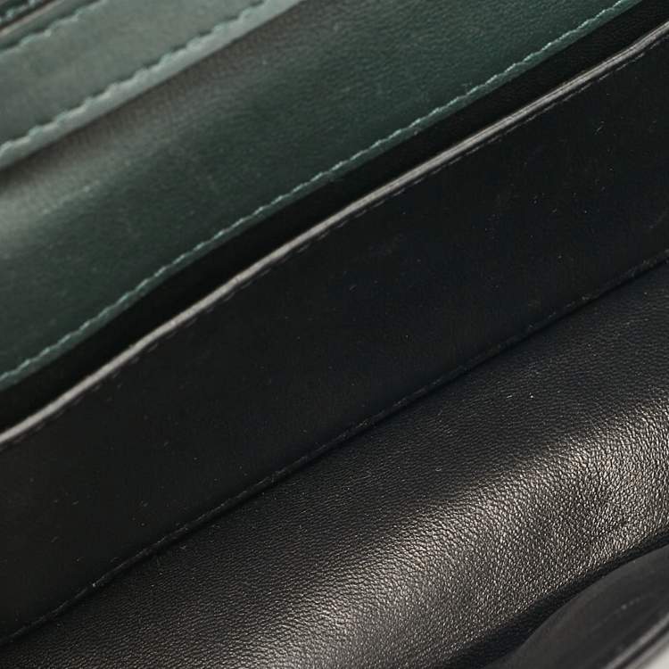 Pre Owned Valentino Dark Green Leather Small Loco Shoulder Bag