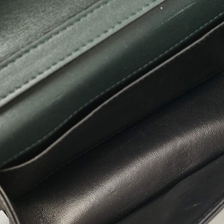 Pre Owned Valentino Dark Green Leather Small Loco Shoulder Bag