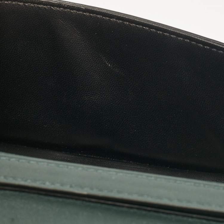 Pre Owned Valentino Dark Green Leather Small Loco Shoulder Bag