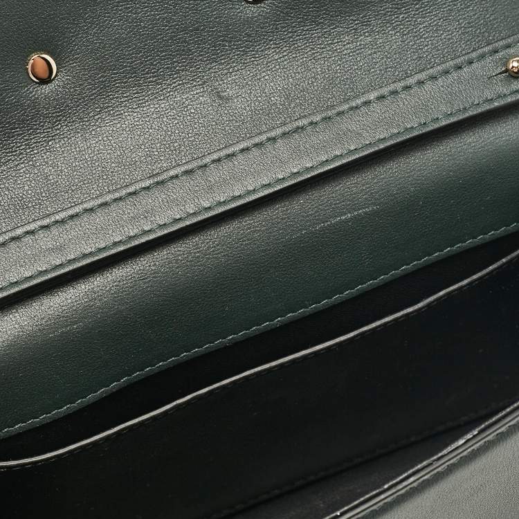 Pre Owned Valentino Dark Green Leather Small Loco Shoulder Bag