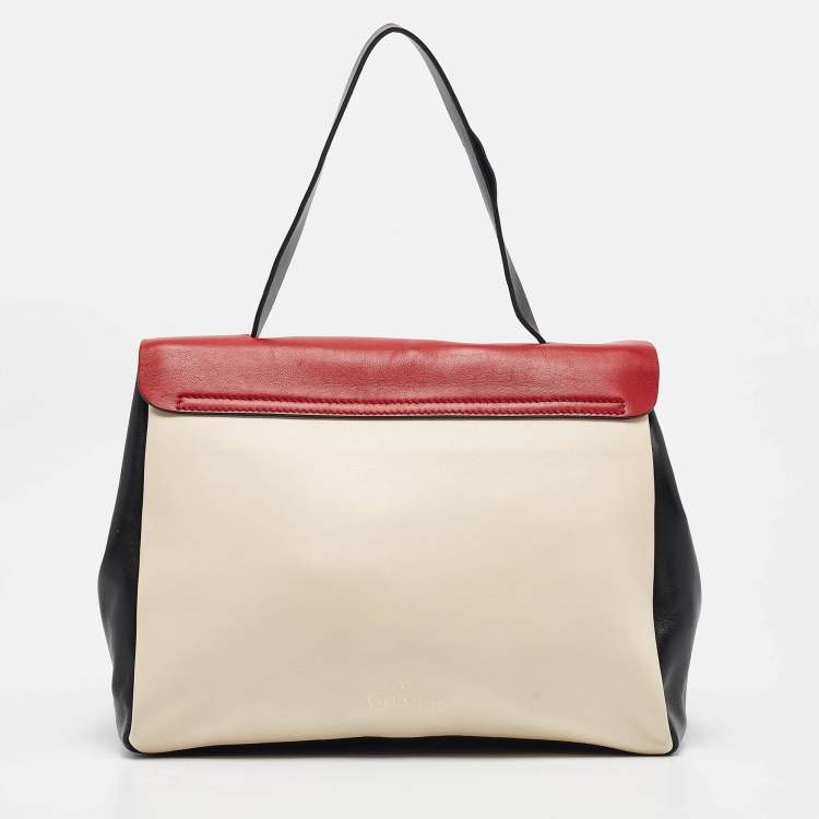 Pre Owned Valentino Multicolor Leather Mime Top Handle Bag