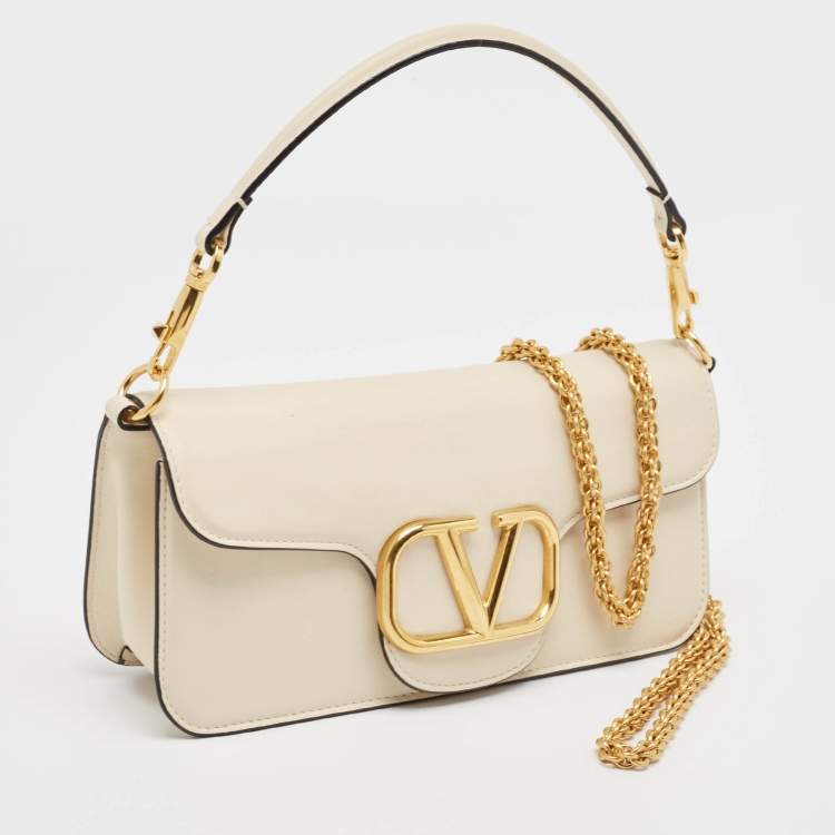 Pre Owned Valentino Beige Leather Loco Shoulder Bag