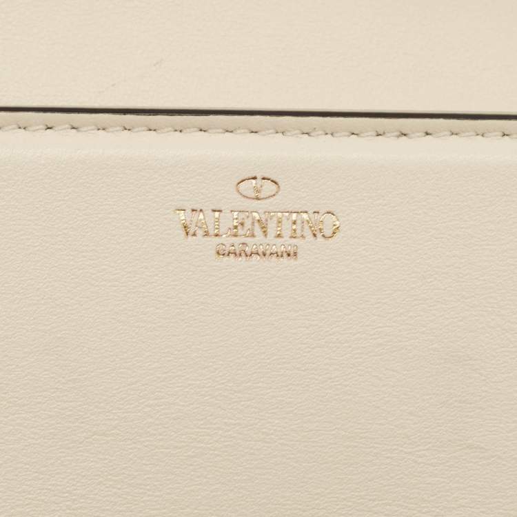 Pre Owned Valentino Beige Leather Loco Shoulder Bag