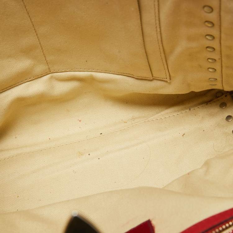 Pre Owned Valentino Red Leather Rockstud Trapeze Tote