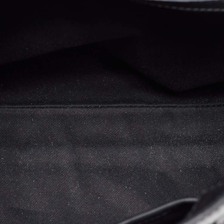 Pre Owned Valentino Black/Taupe Leather Aphrodite Bow Top Handle Bag