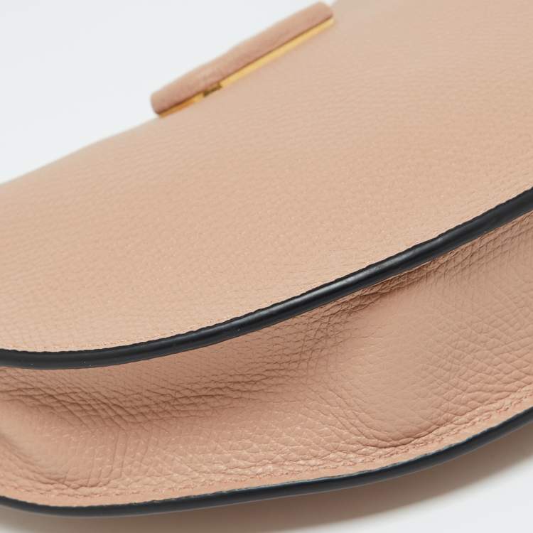 Pre Owned Valentino Beige Leather Mini Escape V Logo Hobo