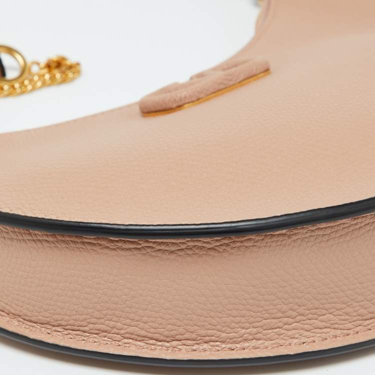 Pre Owned Valentino Rose Cannelle Leather Mini VLogo Hobo