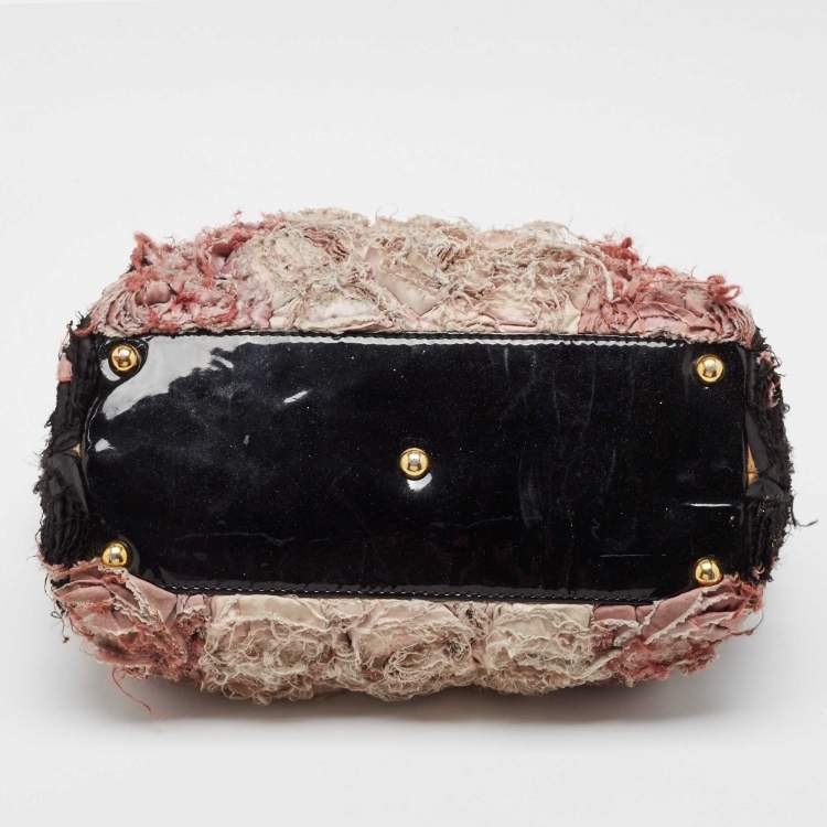 Pre Owned Valentino Multicolor Satin and Patent Leather Rosier Tote