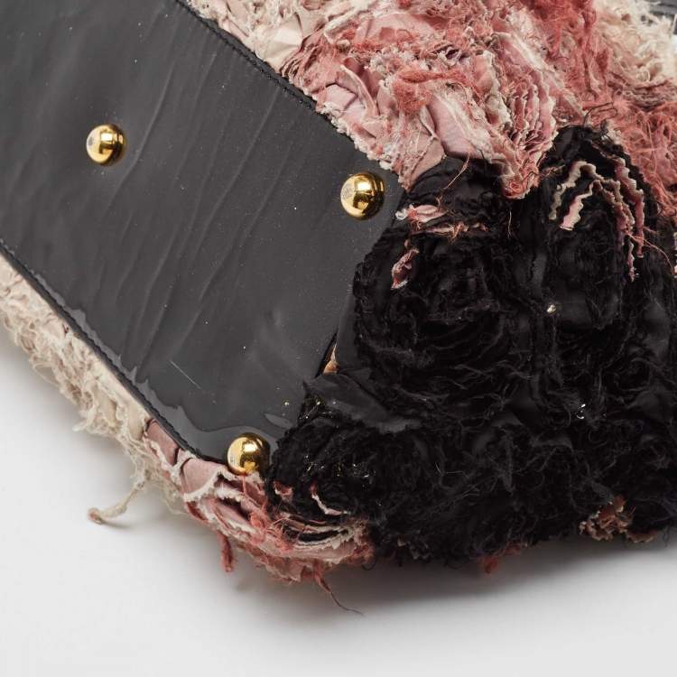 Pre Owned Valentino Multicolor Satin and Patent Leather Rosier Tote