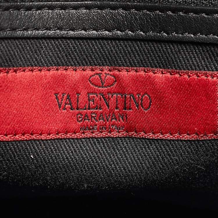 مملوكة مسبقًا Valentino Black Leather Rockstud Trapeze Tote