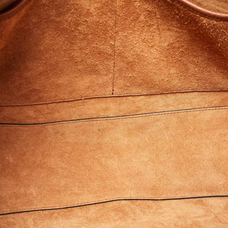 مملوكة مسبقًا Valentino Brown Leather Rockstud Tote