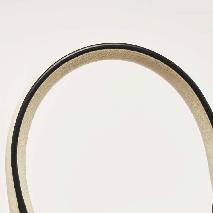 Pre Owned Valentino Off White Leather Small VLogo Walk Tote