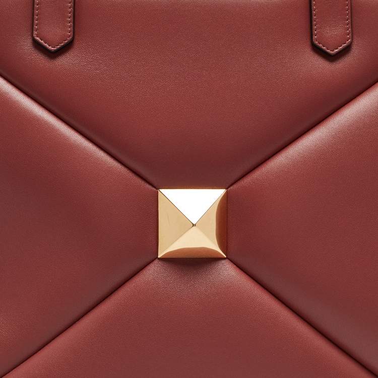 Pre Owned Valentino Brick Red Leather One Stud Tote