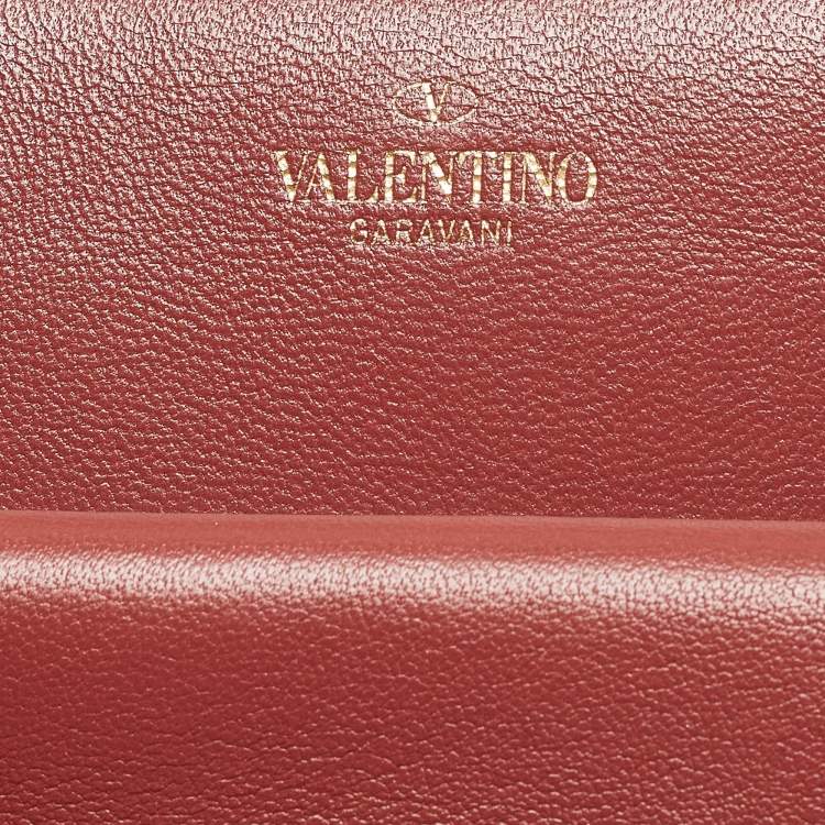 Pre Owned Valentino Brick Red Leather One Stud Tote
