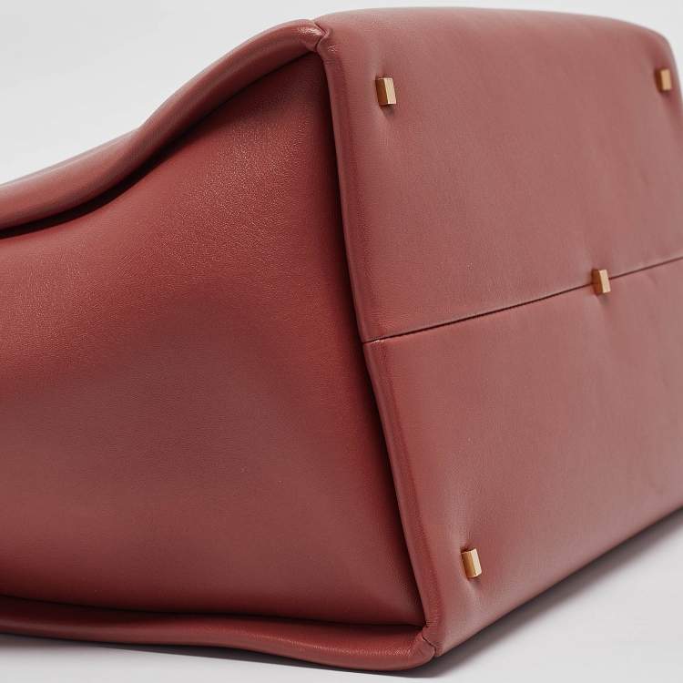 Pre Owned Valentino Brick Red Leather One Stud Tote