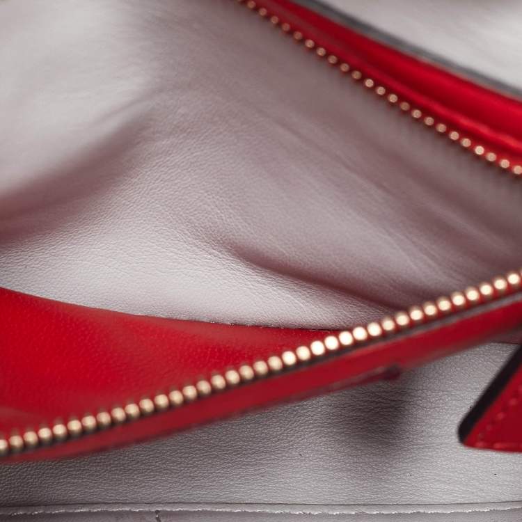 Pre Owned Valentino Grey Leather Rockstud Spike Chain Shoulder Bag
