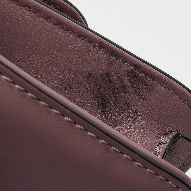 Pre Owned Valentino Mauve Leather Mini Glam Lock Flap Shoulder Bag