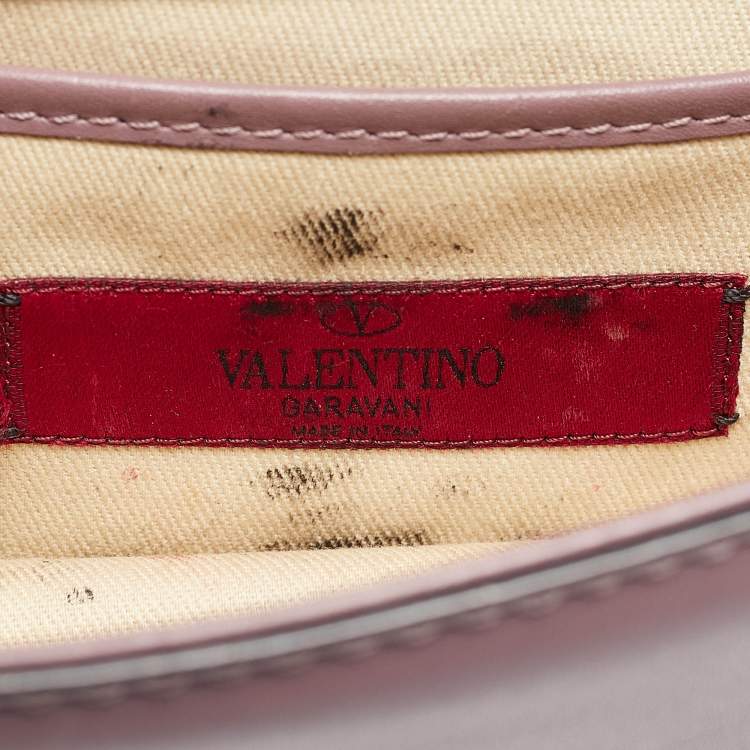 Pre Owned Valentino Mauve Leather Mini Glam Lock Flap Shoulder Bag