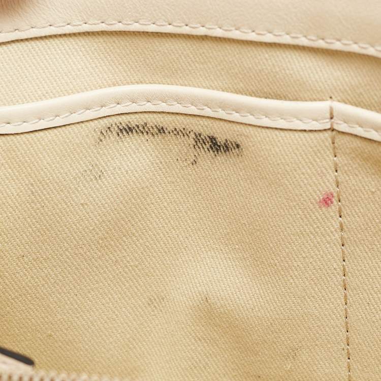 Pre Owned Valentino Off White Leather Medium Rockstud Glam Lock Flap Shoulder Bag