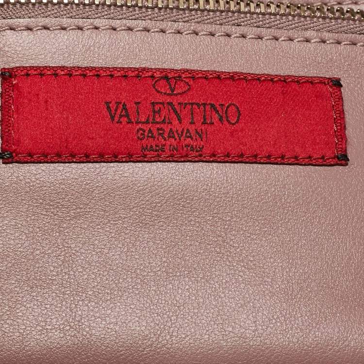Pre Owned Valentino Mauve Leather Small Rockstud Trapeze Tote