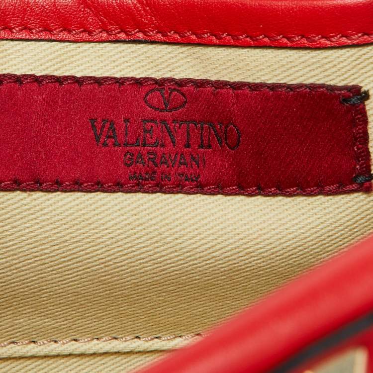 Pre Owned Valentino Red Leather Rockstud Camera Crossbody Bag