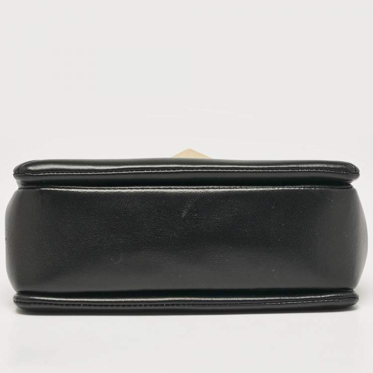 Pre Owned Valentino Black Leather One Stud Chain Shoulder Bag