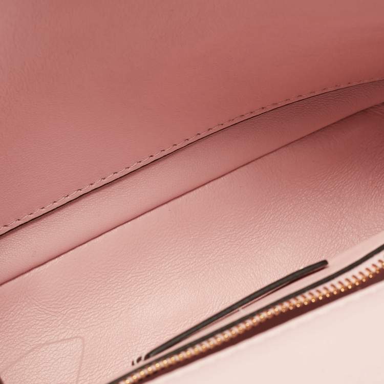 Pre Owned Valentino Pink Leather Medium Roman Stud Top Handle Bag