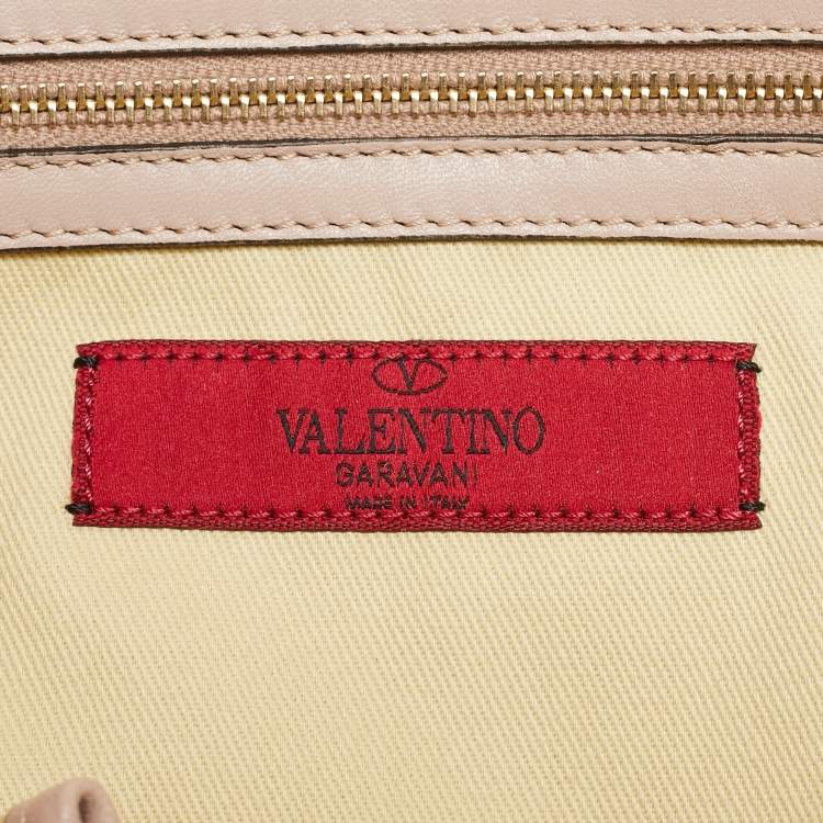 Pre Owned Valentino Old Rose Leather and Lace Dome Satchel