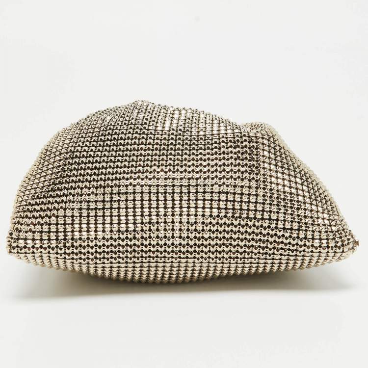 Pre Owned Valentino Gold Chainmail Bebop Ring Loop-Handle Clutch 