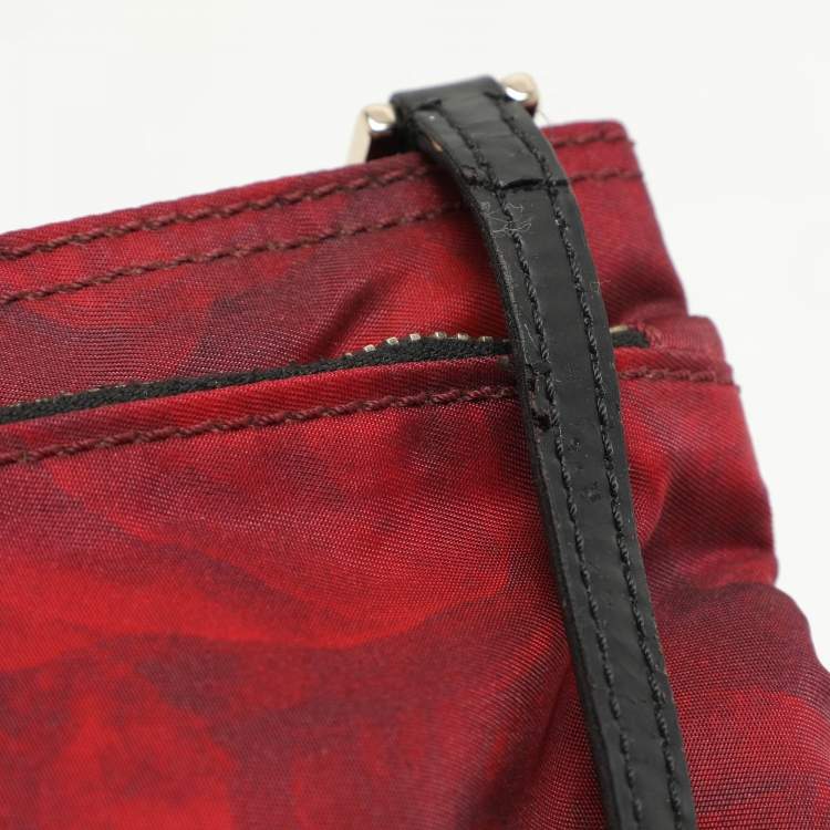 Pre Owned Valentino Red Nylon Crossbody Bag