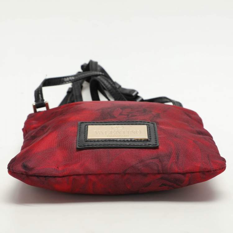 Pre Owned Valentino Red Nylon Crossbody Bag