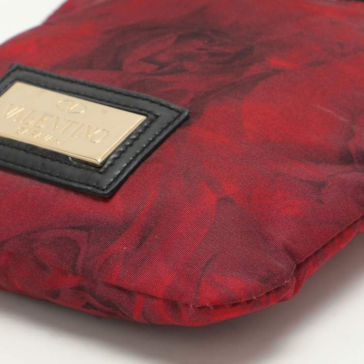 Pre Owned Valentino Red Nylon Crossbody Bag