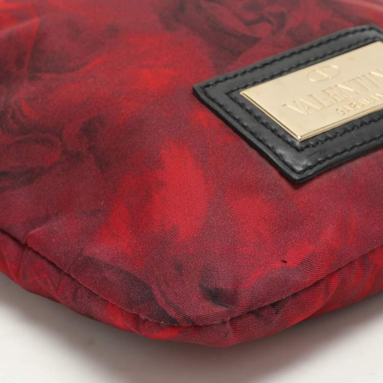 Pre Owned Valentino Red Nylon Crossbody Bag