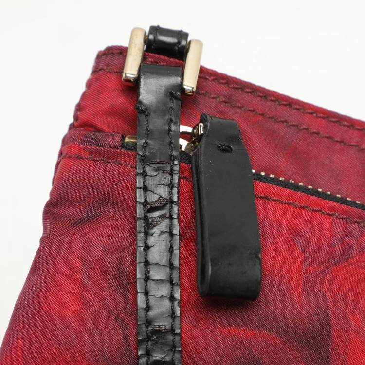 Pre Owned Valentino Red Nylon Crossbody Bag