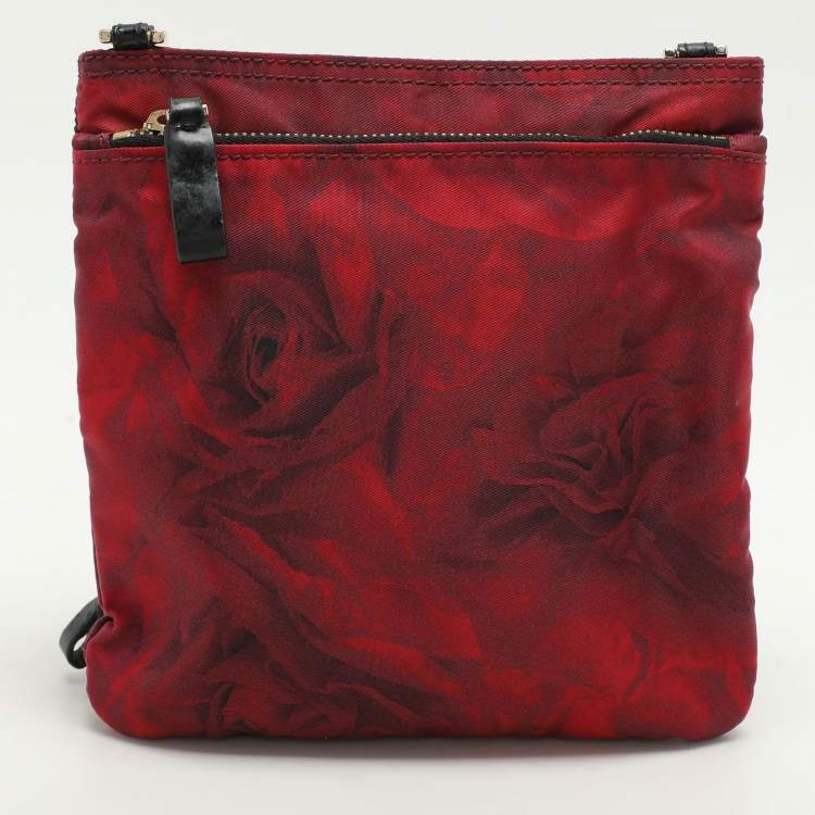 Pre Owned Valentino Red Nylon Crossbody Bag