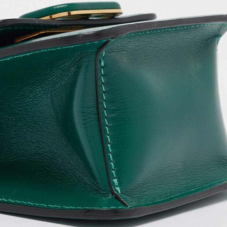 Pre Owned Valentino Green Leather Micro VSLING Shoulder Bag