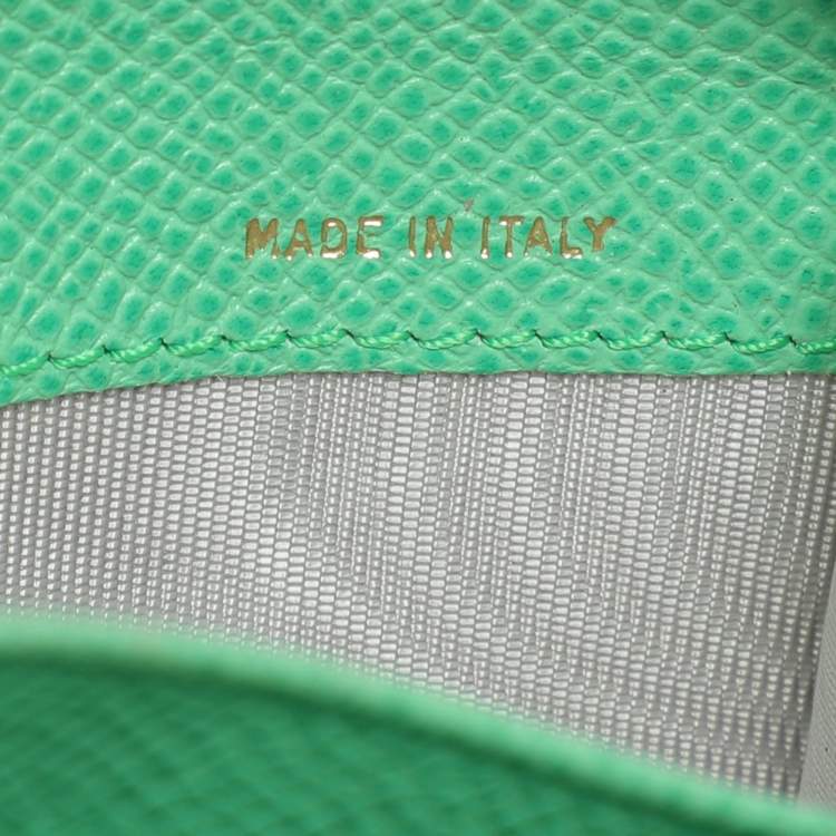 Pre Owned Valentino Green Leather Zip Around Wallet